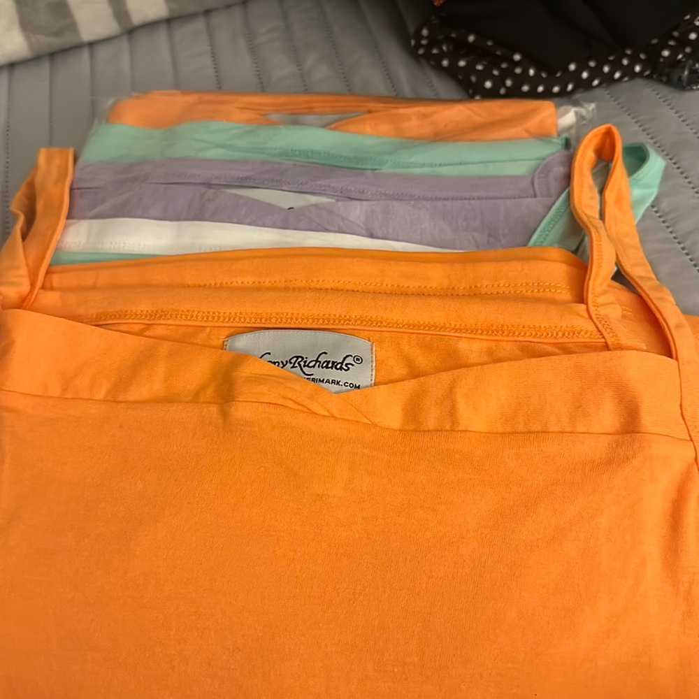 Women's Multi-Color Camisole Set (4 cami’s) white, purple, aqua and orange